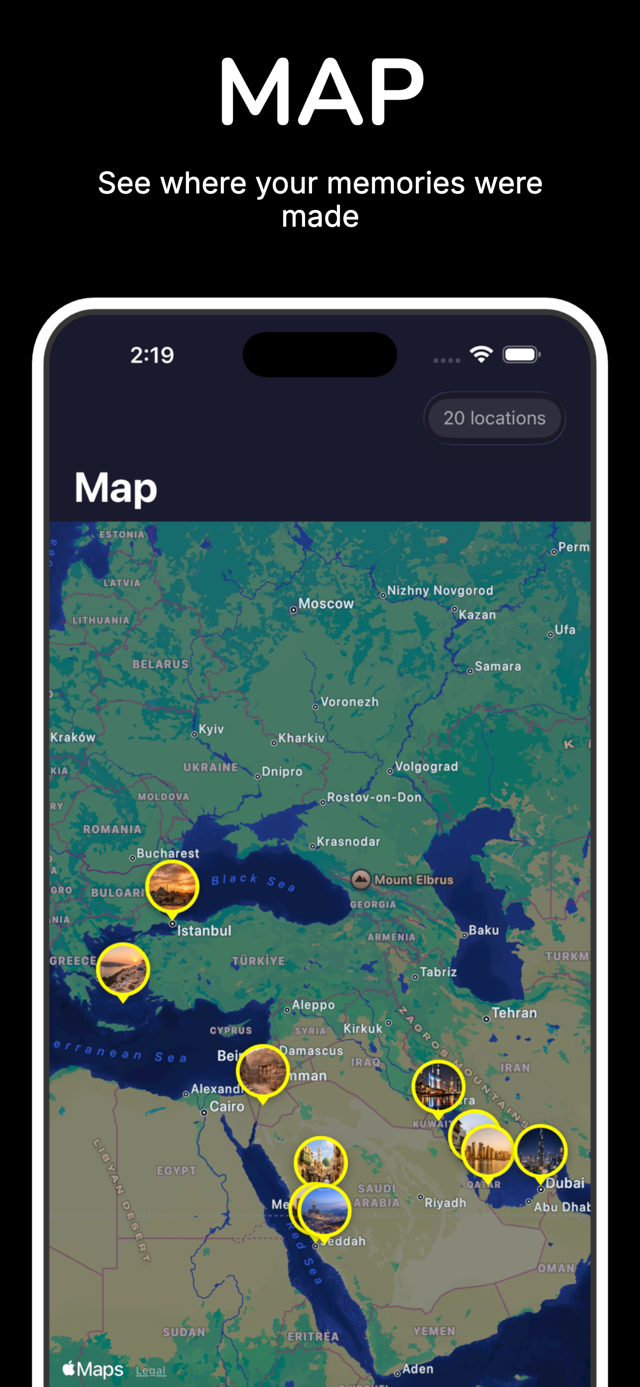 Map - See where your memories were made